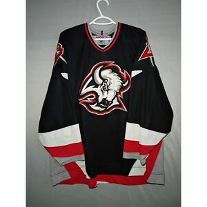 Vintage CCM 1990s Buffalo Sabres Goat Head Stitched Black NHL Jersey Mens 2XL